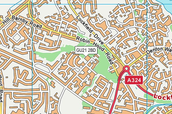 GU21 2BD map - OS VectorMap District (Ordnance Survey)