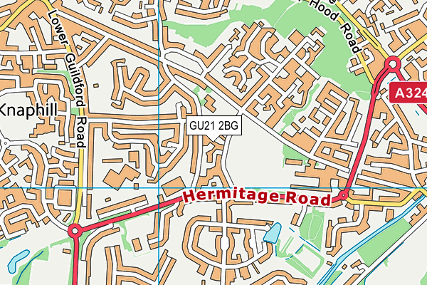 GU21 2BG map - OS VectorMap District (Ordnance Survey)