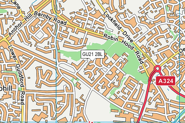 GU21 2BL map - OS VectorMap District (Ordnance Survey)