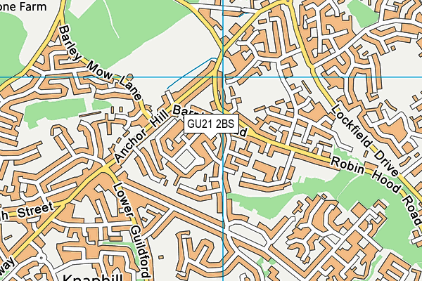 GU21 2BS map - OS VectorMap District (Ordnance Survey)