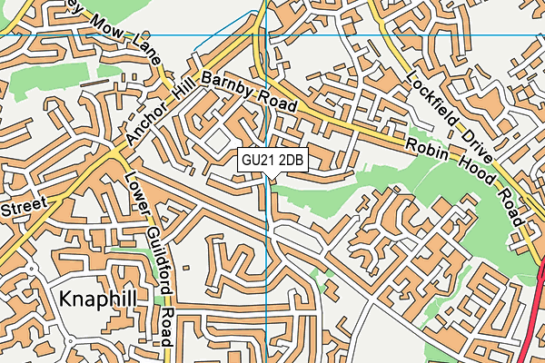 GU21 2DB map - OS VectorMap District (Ordnance Survey)