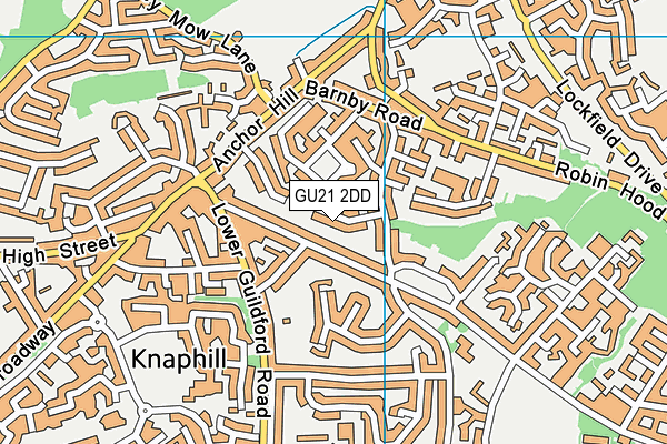 GU21 2DD map - OS VectorMap District (Ordnance Survey)