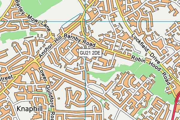 GU21 2DE map - OS VectorMap District (Ordnance Survey)