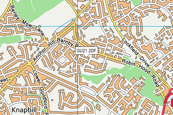 GU21 2DF map - OS VectorMap District (Ordnance Survey)