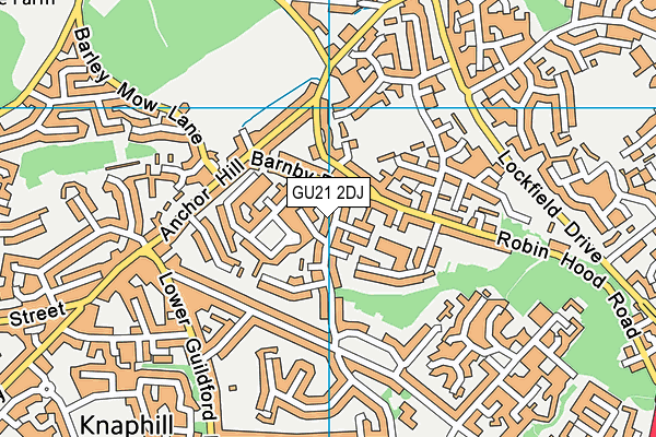 GU21 2DJ map - OS VectorMap District (Ordnance Survey)