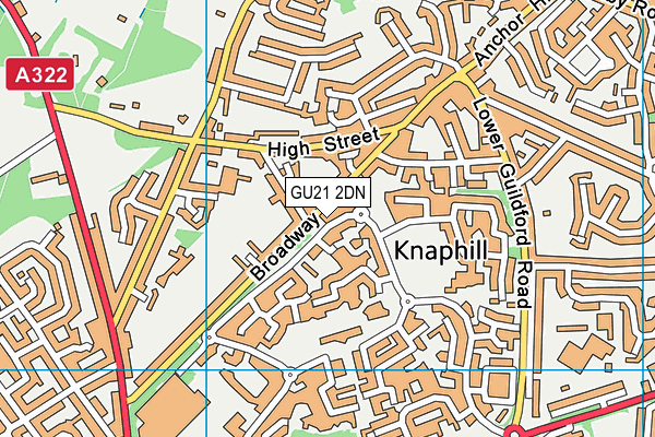 GU21 2DN map - OS VectorMap District (Ordnance Survey)