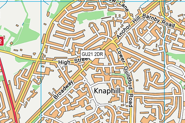 GU21 2DR map - OS VectorMap District (Ordnance Survey)