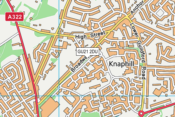 GU21 2DU map - OS VectorMap District (Ordnance Survey)