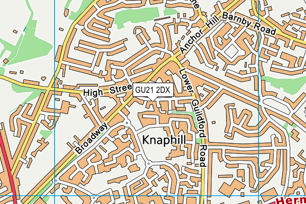 GU21 2DX map - OS VectorMap District (Ordnance Survey)