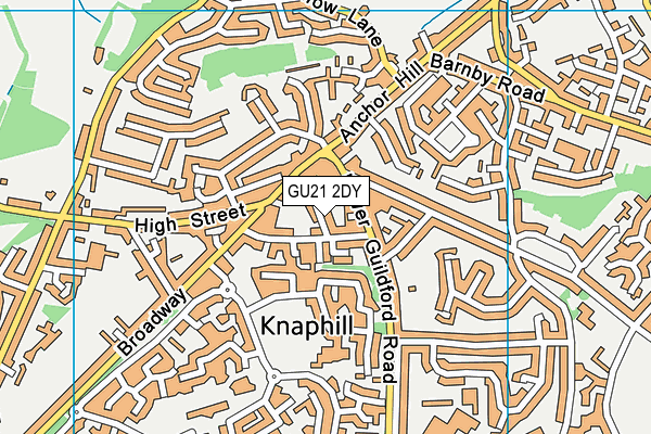 GU21 2DY map - OS VectorMap District (Ordnance Survey)