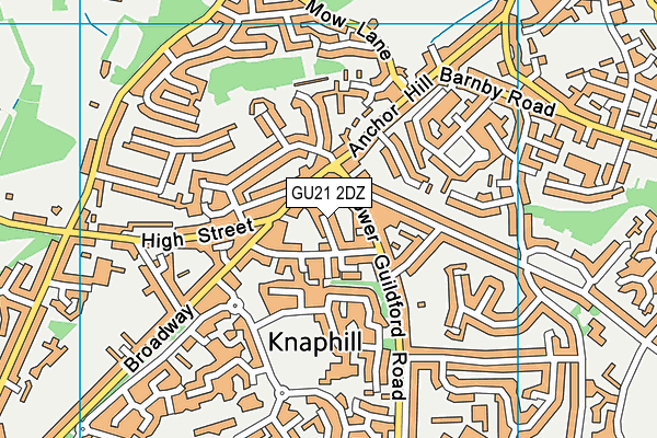 GU21 2DZ map - OS VectorMap District (Ordnance Survey)