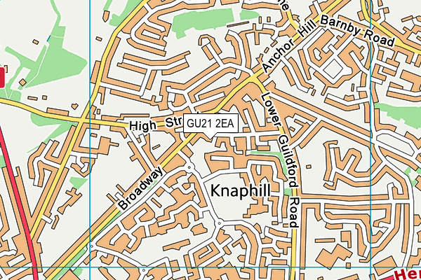 GU21 2EA map - OS VectorMap District (Ordnance Survey)