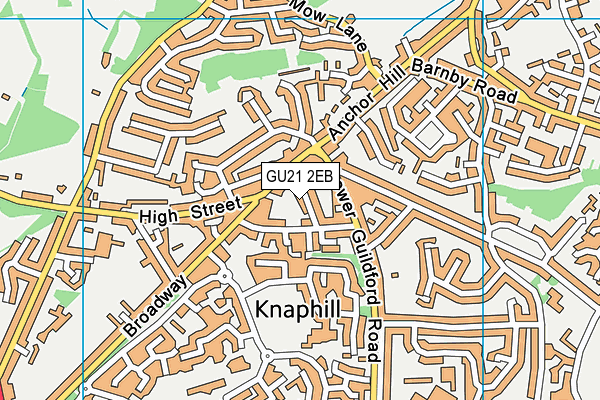 GU21 2EB map - OS VectorMap District (Ordnance Survey)