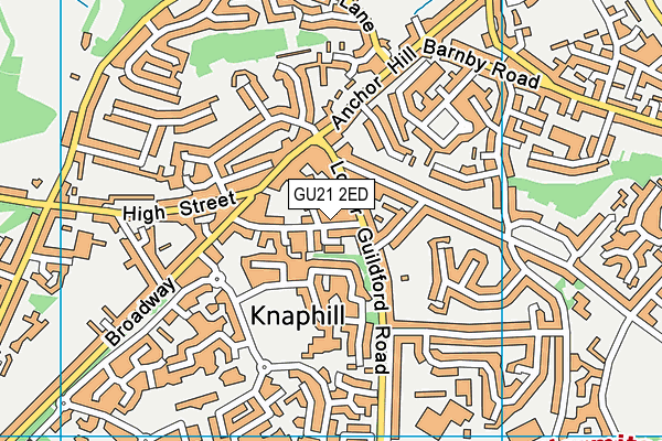 GU21 2ED map - OS VectorMap District (Ordnance Survey)