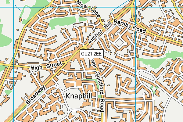 GU21 2EE map - OS VectorMap District (Ordnance Survey)