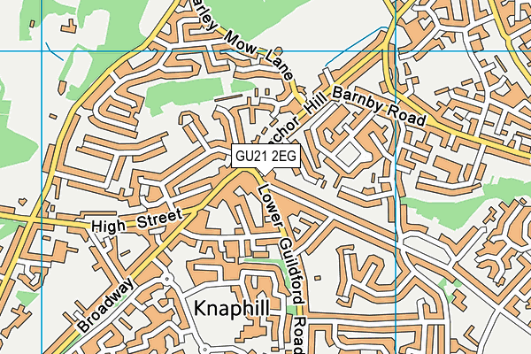 GU21 2EG map - OS VectorMap District (Ordnance Survey)