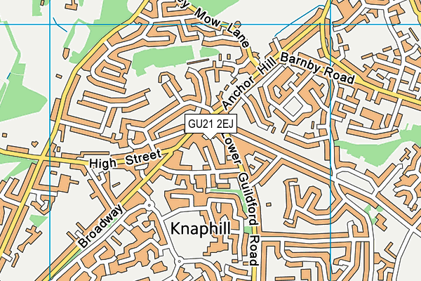 GU21 2EJ map - OS VectorMap District (Ordnance Survey)