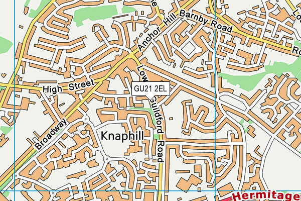 GU21 2EL map - OS VectorMap District (Ordnance Survey)