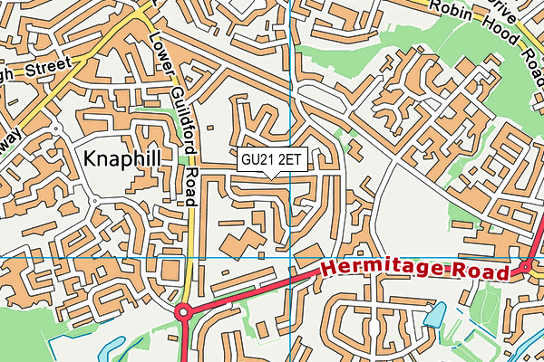 GU21 2ET map - OS VectorMap District (Ordnance Survey)