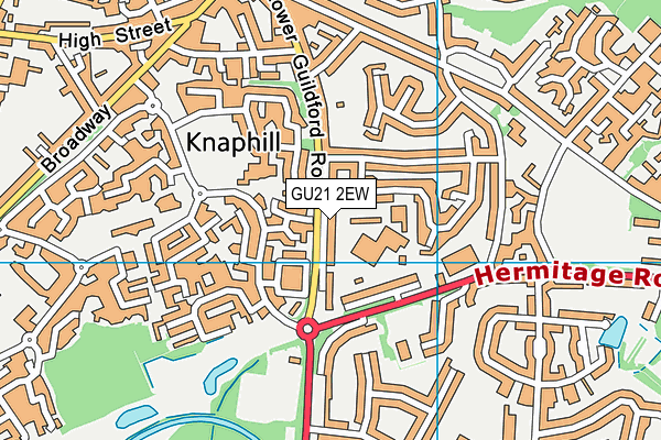 GU21 2EW map - OS VectorMap District (Ordnance Survey)