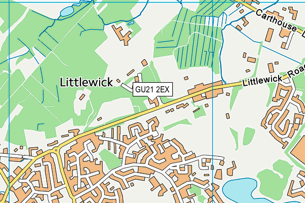 GU21 2EX map - OS VectorMap District (Ordnance Survey)