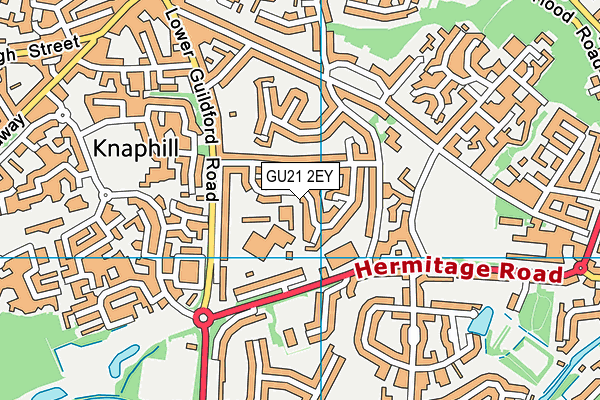 GU21 2EY map - OS VectorMap District (Ordnance Survey)