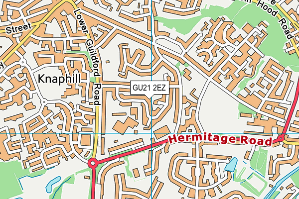 GU21 2EZ map - OS VectorMap District (Ordnance Survey)