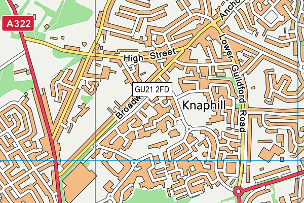 GU21 2FD map - OS VectorMap District (Ordnance Survey)