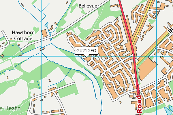 GU21 2FQ map - OS VectorMap District (Ordnance Survey)