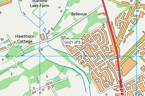 GU21 2FS map - OS VectorMap District (Ordnance Survey)