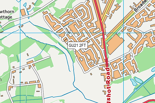 GU21 2FT map - OS VectorMap District (Ordnance Survey)