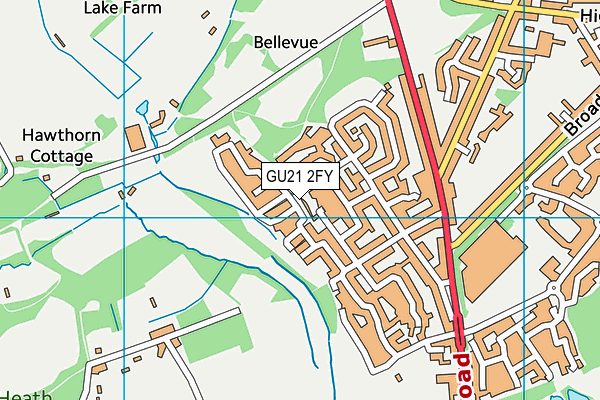 GU21 2FY map - OS VectorMap District (Ordnance Survey)