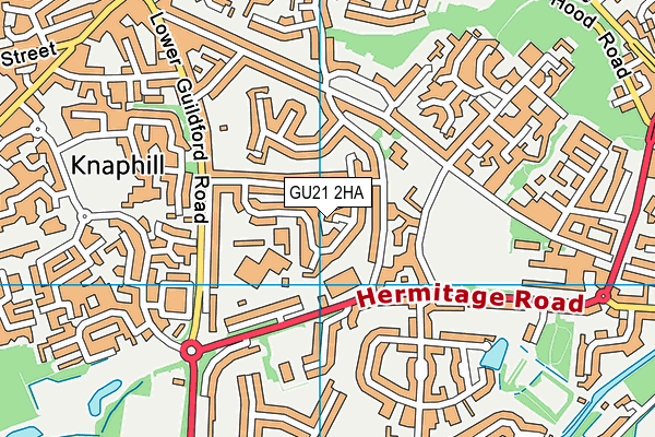 GU21 2HA map - OS VectorMap District (Ordnance Survey)