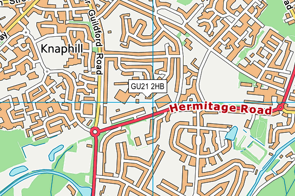 GU21 2HB map - OS VectorMap District (Ordnance Survey)