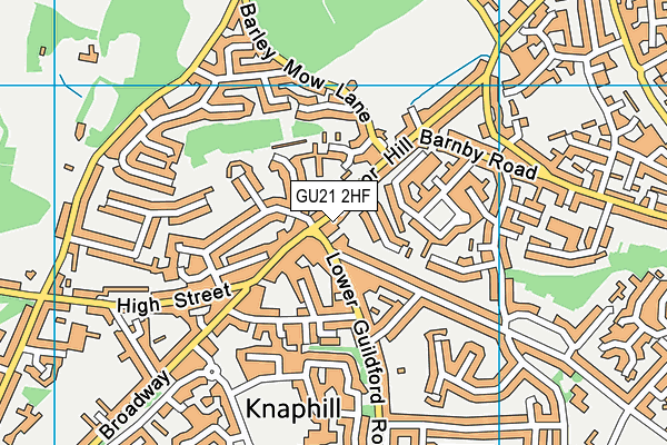 GU21 2HF map - OS VectorMap District (Ordnance Survey)