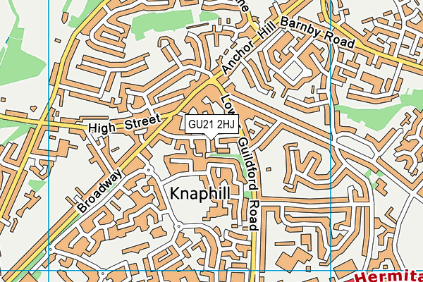 GU21 2HJ map - OS VectorMap District (Ordnance Survey)