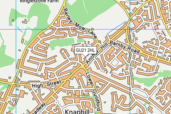 GU21 2HL map - OS VectorMap District (Ordnance Survey)