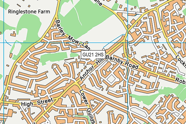 GU21 2HS map - OS VectorMap District (Ordnance Survey)