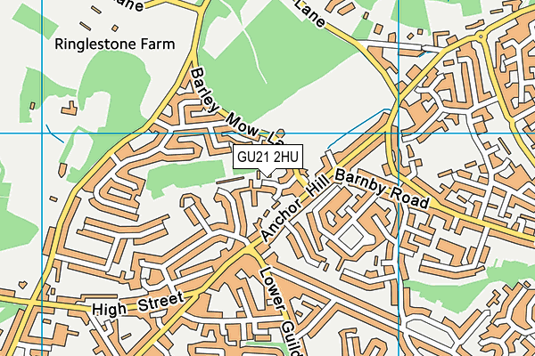 GU21 2HU map - OS VectorMap District (Ordnance Survey)