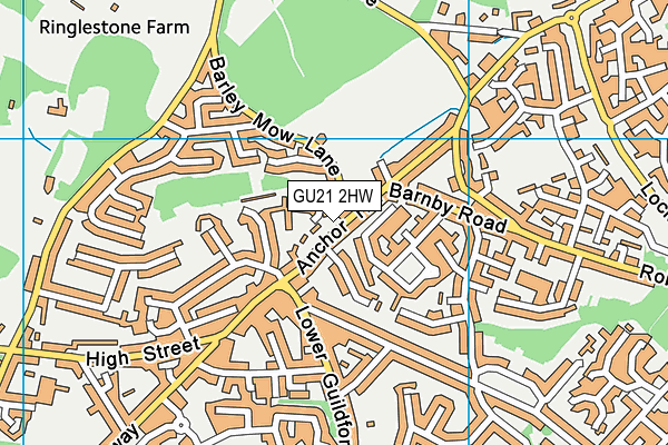 GU21 2HW map - OS VectorMap District (Ordnance Survey)