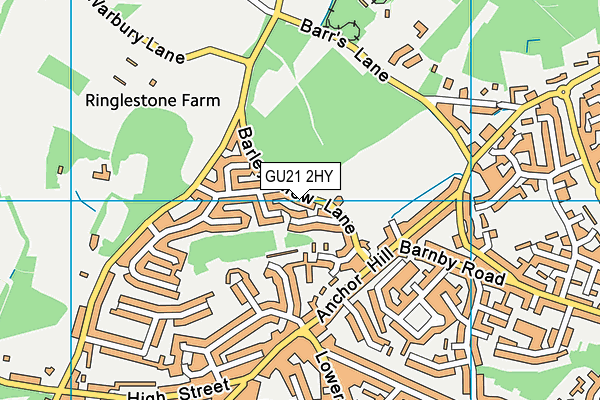 GU21 2HY map - OS VectorMap District (Ordnance Survey)