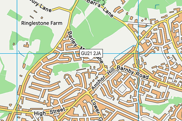 GU21 2JA map - OS VectorMap District (Ordnance Survey)