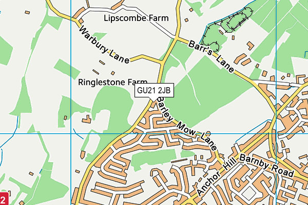 GU21 2JB map - OS VectorMap District (Ordnance Survey)