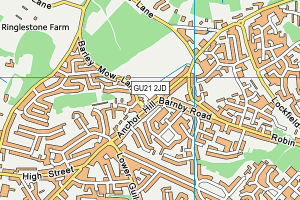 GU21 2JD map - OS VectorMap District (Ordnance Survey)