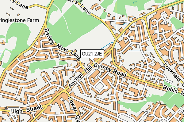 GU21 2JE map - OS VectorMap District (Ordnance Survey)
