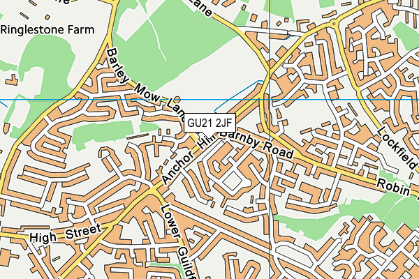 GU21 2JF map - OS VectorMap District (Ordnance Survey)