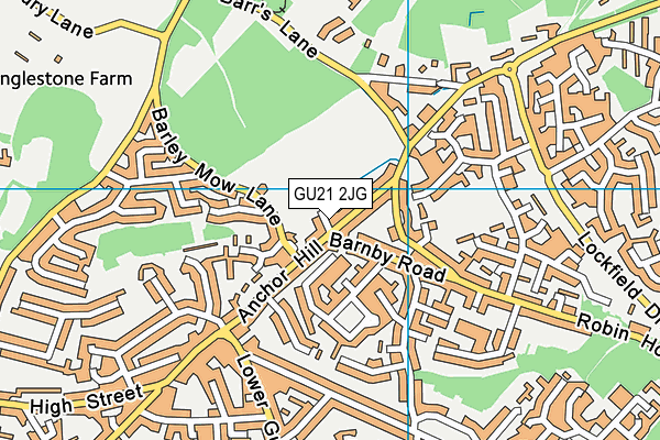 GU21 2JG map - OS VectorMap District (Ordnance Survey)