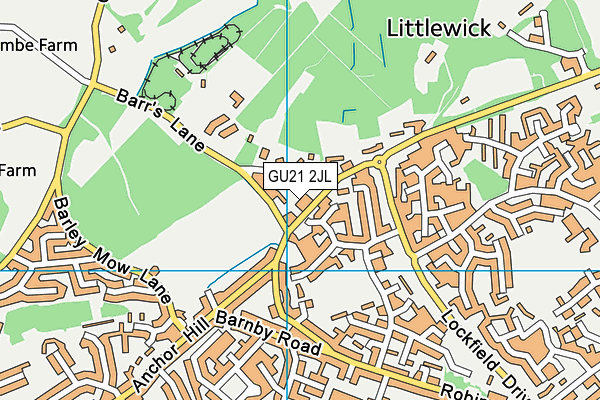 GU21 2JL map - OS VectorMap District (Ordnance Survey)