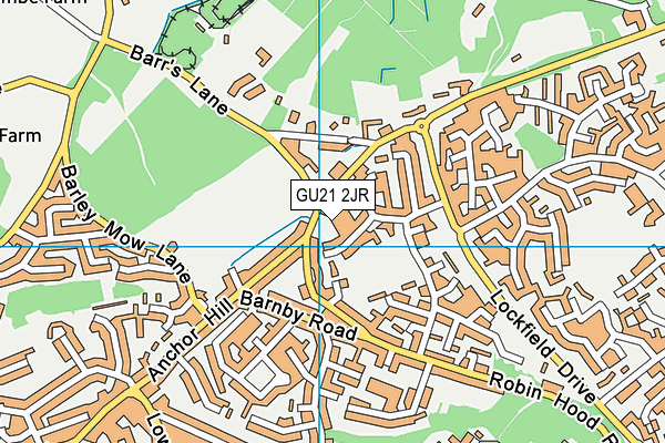 GU21 2JR map - OS VectorMap District (Ordnance Survey)