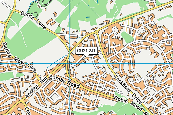 GU21 2JT map - OS VectorMap District (Ordnance Survey)